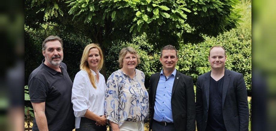 v. l. n. r.: Ingo Huber, Heike Fuhr, Desirée Volz, Bürgermeister René Kirch, Bastian Junkermann